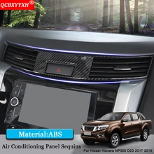 QCBXYYXH Car Styling ABS Air Conditional Panel Sequins Internal Decorations Car Stickers For Nissan Navara NP300 D23 2017 2018