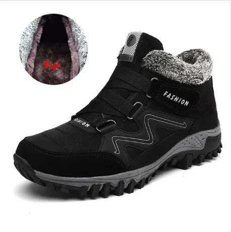 

New Men Winter Boots With Plush Warm Snow Boots Casual Men Winter Boots Work Shoes Men Footwear Fashion Ankle Boots 39-46