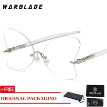 WARBLADE Гламурные круглые прозрачные линзы, оправа, женские розовые очки Cateye, брендовые дизайнерские прозрачные очки, компьютерные очки 1840