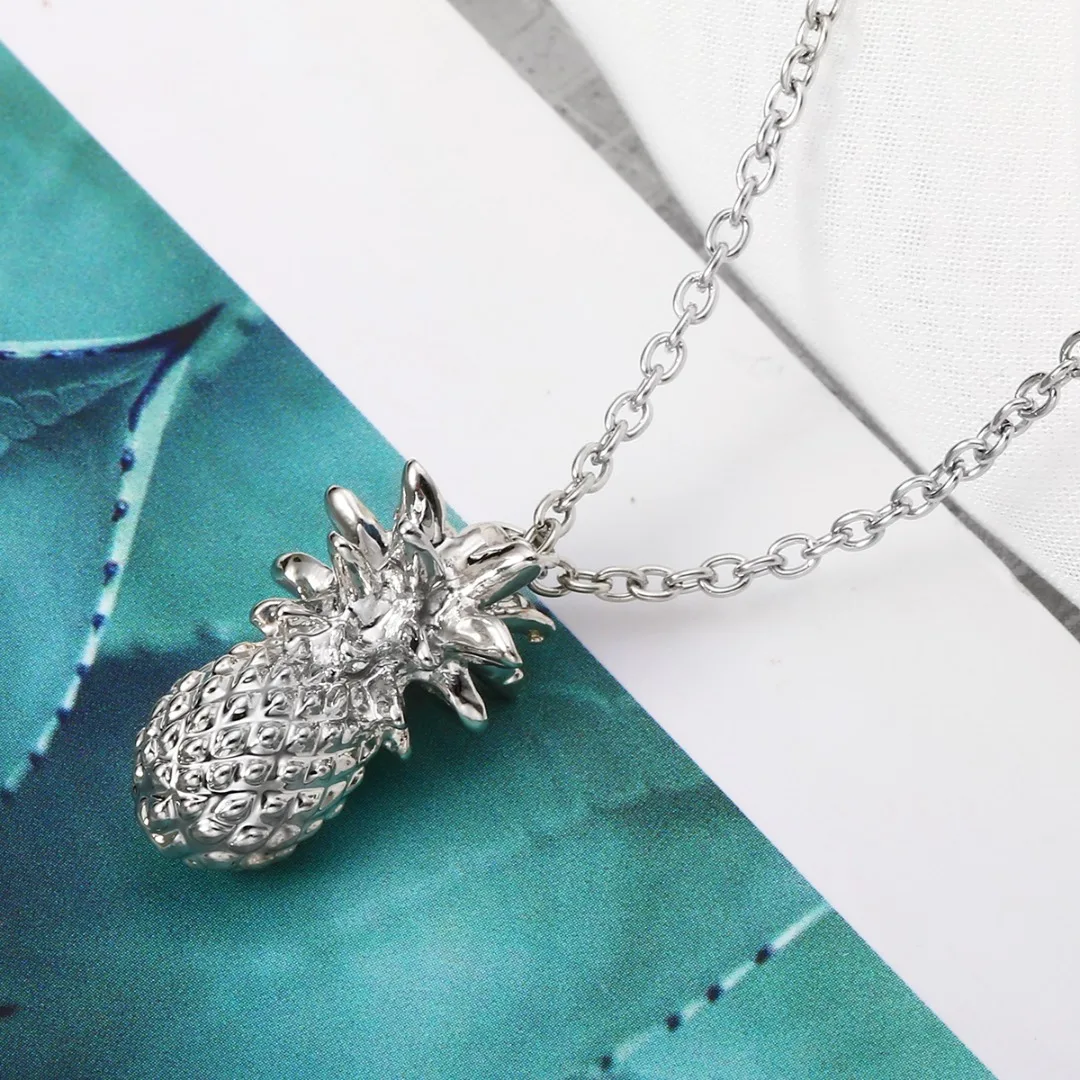 Fahion Design Pineapple Pendant Necklace For Women Girl Vintage Fruit Cute Link Chain Necklace Jewelry Accessories Shellhard