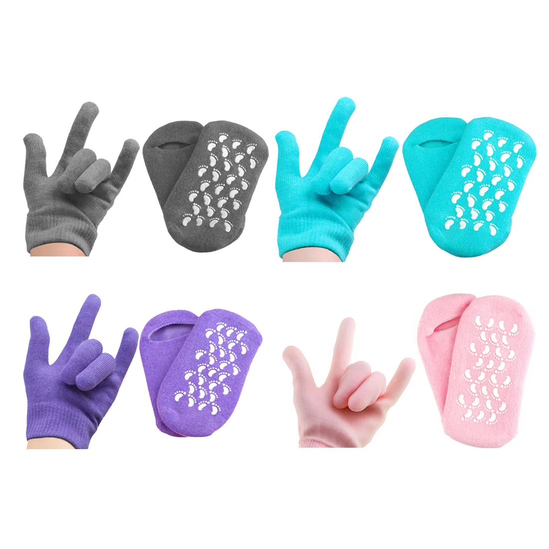 Reusable Silicone Gel Socks Gloves SPA Moisturizing Whitening