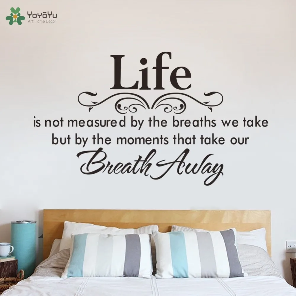 Us 7 8 31 Off Leben Zitate Wandaufkleber Schlafzimmer Kopfteil Wandtattoo Motto Gedicht Sagen Wohnkultur Kunstwand Modernen Design Removablesy447 In