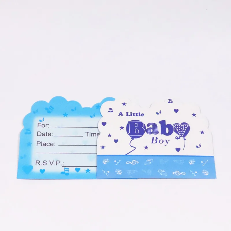 

10pcs Prince baby boy Theme Party Paper Invitation Card Birthday Party Decorations Kids Baby Shower Supplies Party Favors