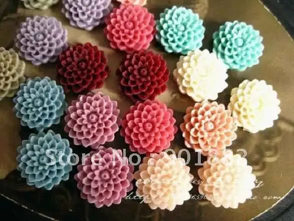 

15mm European Resin Flower Pendants resin cameo for jewelry decoration!!100pcs