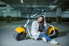 NO TAX wide tire e-bike harley citycoco off-road electric scooter moped 1000W SEEV motorcycle vehicle 2 people seat optional