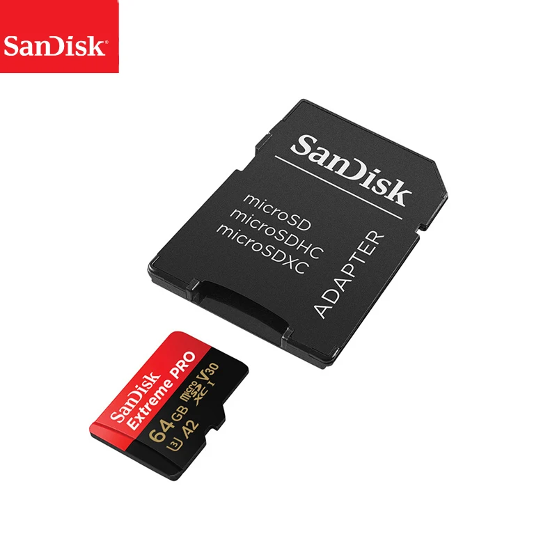 Карта памяти Sandisk Extreme Pro оригинальная карта Micro SD до 170 МБ/с./с A2 V30 U3 64 ГБ 128 256 TF с