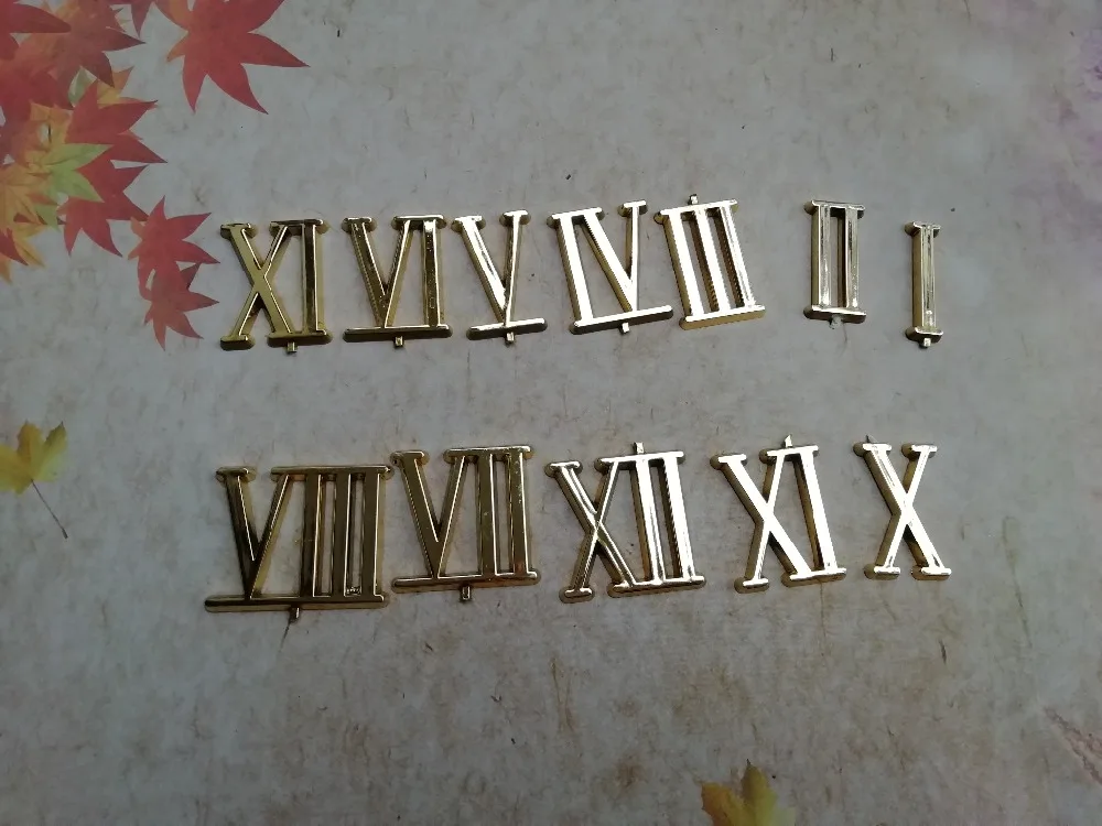 NEW Wholesale 20Sets 2CM Plastic Gold Color Roman Numbers for Quartz Clock Accessories