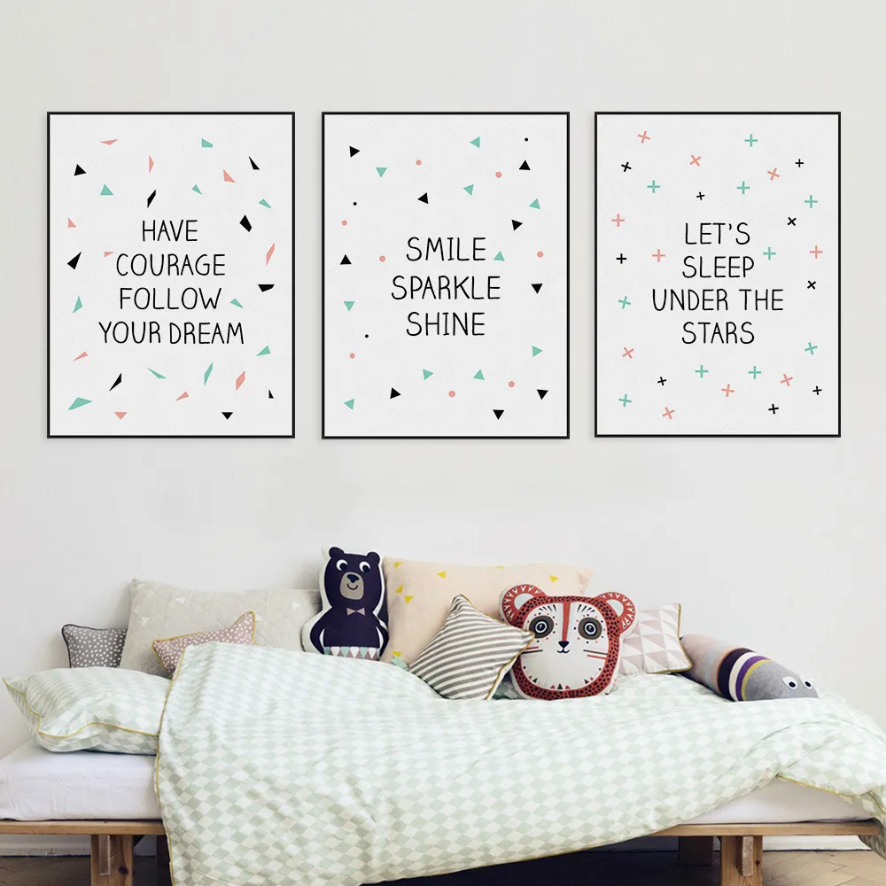 Modern Nordic Minimalist Typography Star Quote A4 Canvas Art Print Aeproduct Getsubject