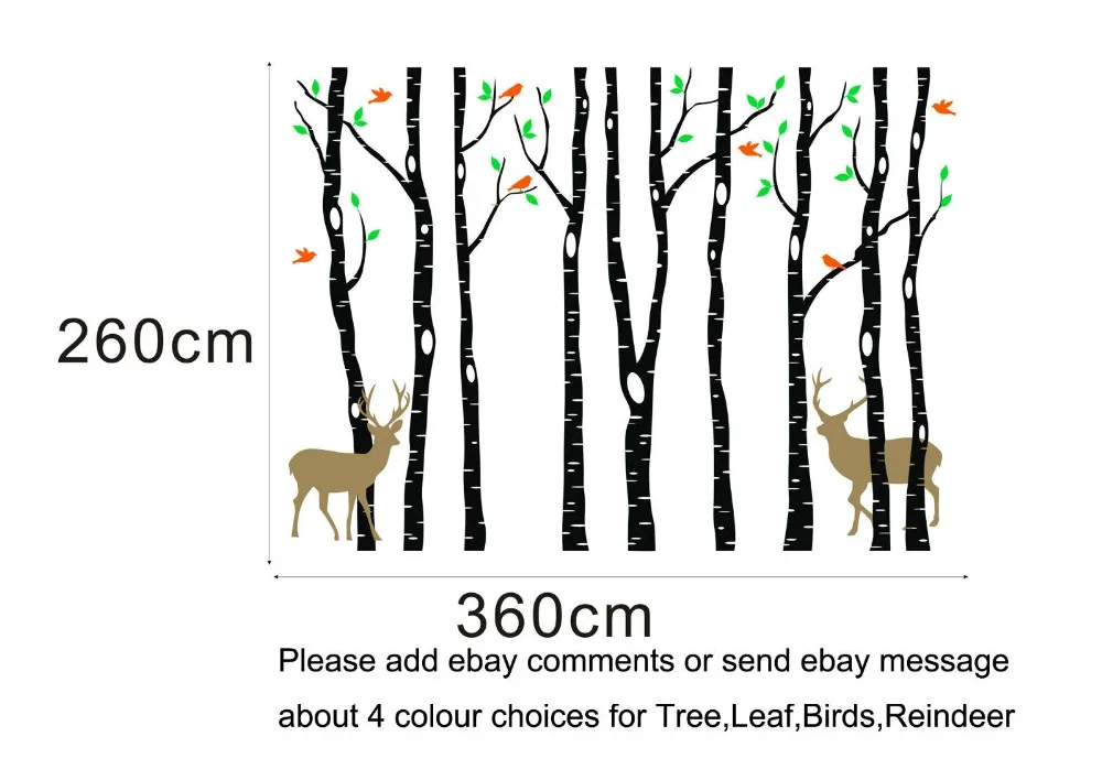 Дерево Наклейки на стены 260x360 см Северный олень, новогодняя елка лес птицы стены стикеры s Наклейка книги по искусству декоративная стена