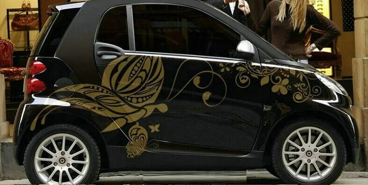 Модный с цветком Сделай Сам автостайлинг индивидуальные автомобильные аксессуары целые наклейки на Автомобильный кузов Водонепроницаемая защитная пленка, меняющая цвет