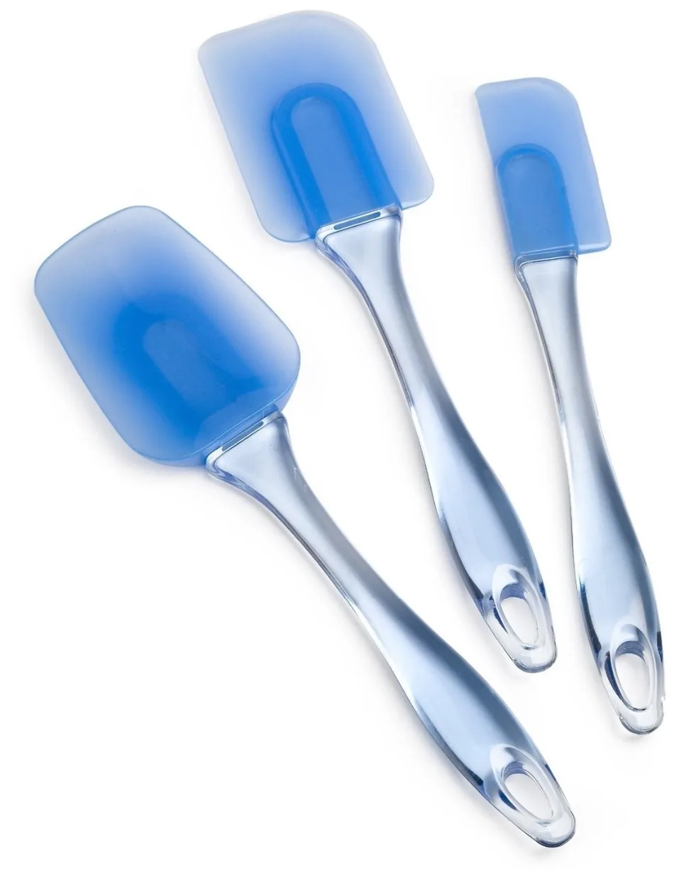 

3pcs/set Kitchen Heat-resistant Flexible Silicone Spatulas Flipping Serving Small Medium Spoon Baking Pastry Spatulas Set