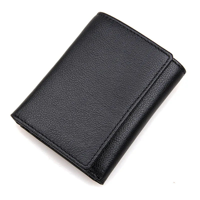 

J.M.D Black Short Two Folds Business Wallets Casual Credit ID Card Holder With Photo Holder Trendy Money Purse R-8137A