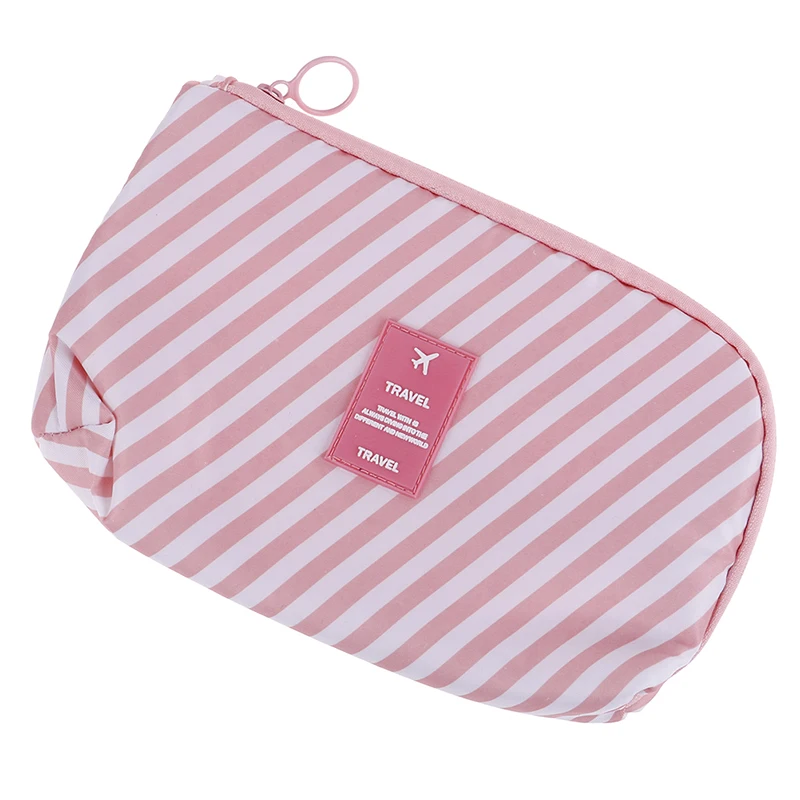 Pink Stripe 7 стилей путешествия водонепроницаемый портативный Фламинго косметичка туалетные наборы косметические сумки для женщин несессер косметичка - Цвет: Pink Stripe