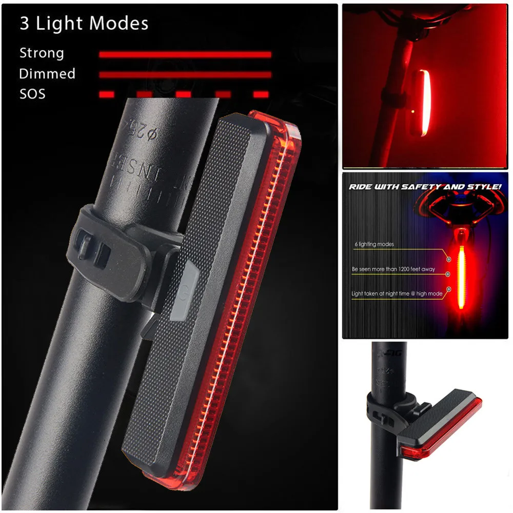 Bike light LED Bike Rear Tail Lamp 3 Modes 2 AAA Battery Cycling