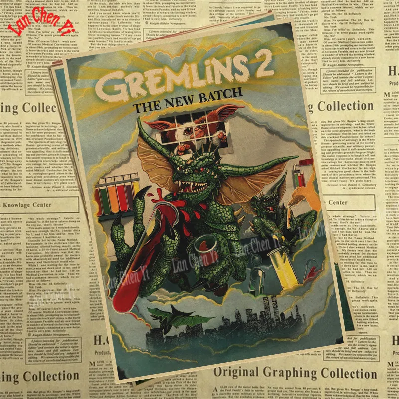 Gremlins Фэнтези фильм ужасов крафт бумага Плакат кафе высокое качество печати рисунок ядро декоративная живопись