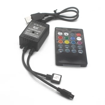 

5V Music IR Controller 20 Keys 6A 3*2A Black Voice Sound Sensor Remote Practical Home Party For usb 5050 3528 RGB 5V LED Strip