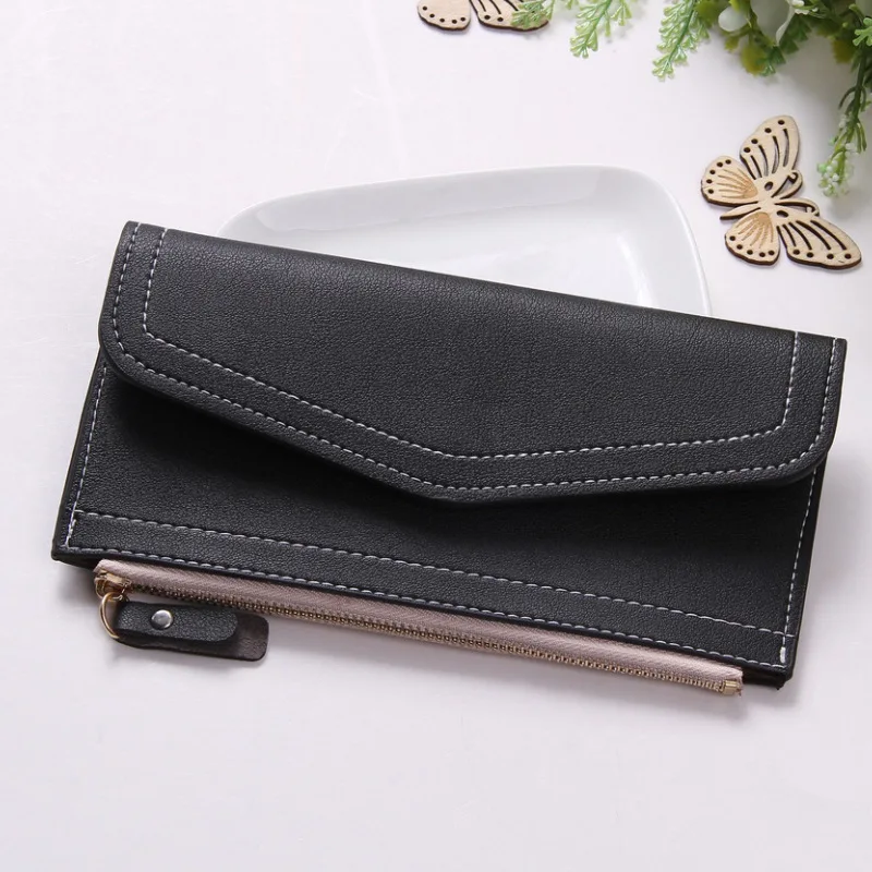 

Women Fashion PU Leather Wallets Female Long Wallet zipper Fresh Coin Purses Lady Card&ID Holders Money Clutch