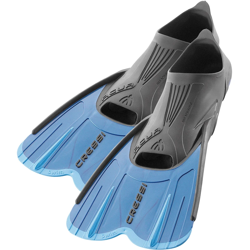 Cressi Agua Short Swimming Fins Snorkeling Fin for Adults Blue in