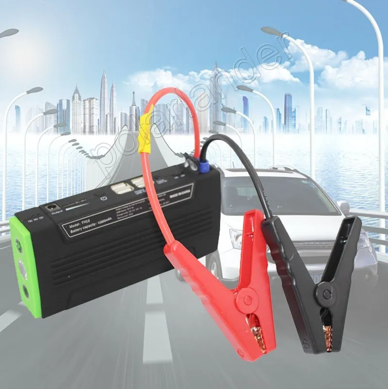 Power Bank цифровой ЖК-дисплей Автомобильный пусковой стартер для автомобильного аккумулятора Booster фонари SOS автомобильное зарядное устройство пусковое устройство компас перемычка