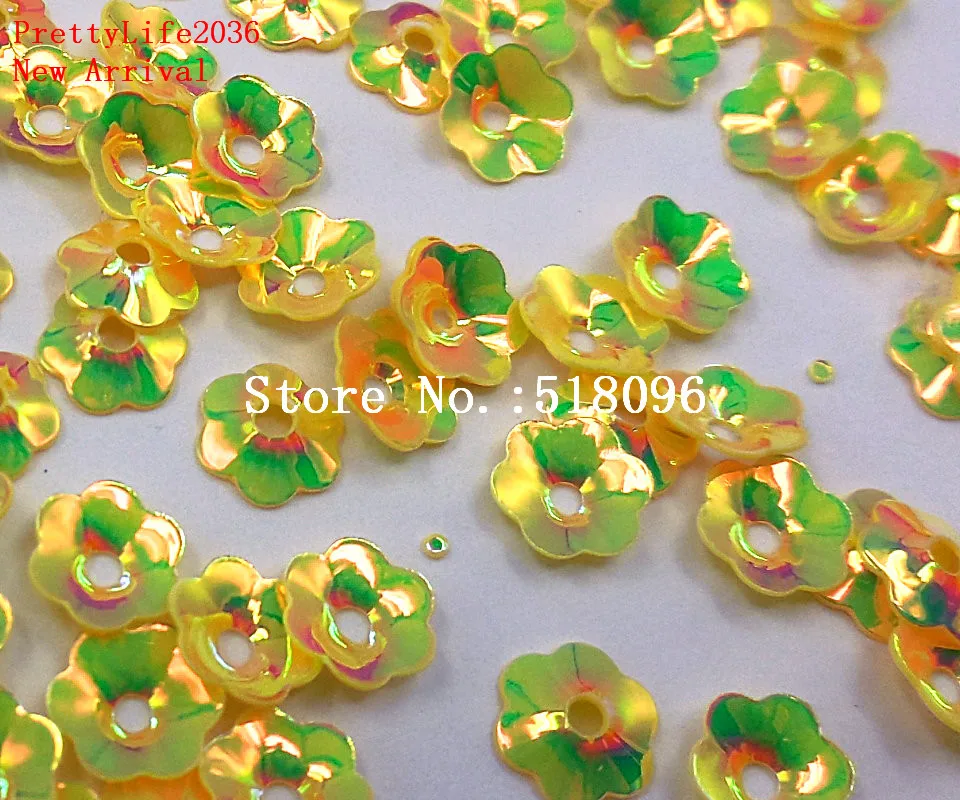 Perfect Loose Sequins Amazing Laser Yellow AB Color 6mm,Rhinestones For
