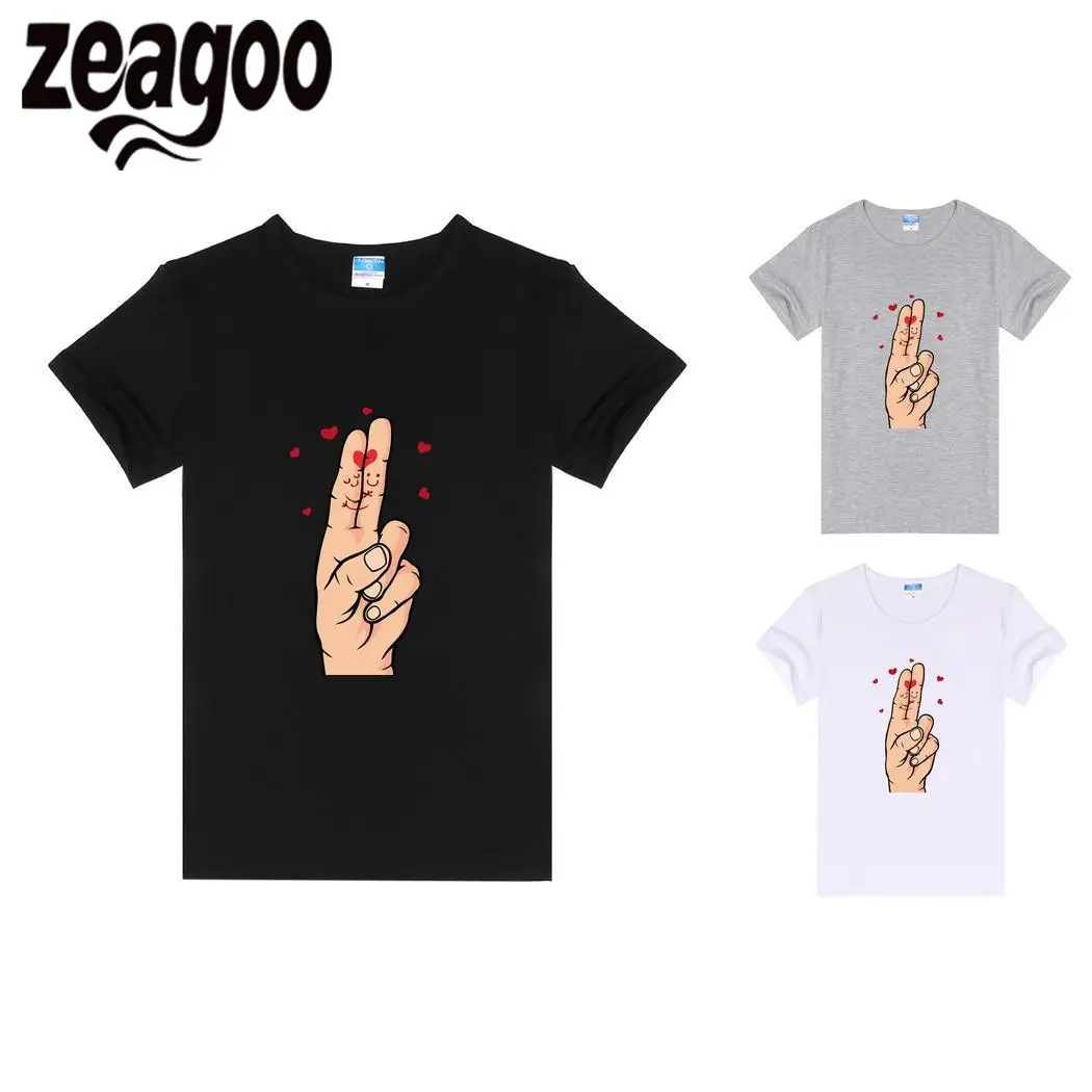 Zeagoo Улыбающееся Повседневное с круглым вырезом короткий рукав Футболка Для
