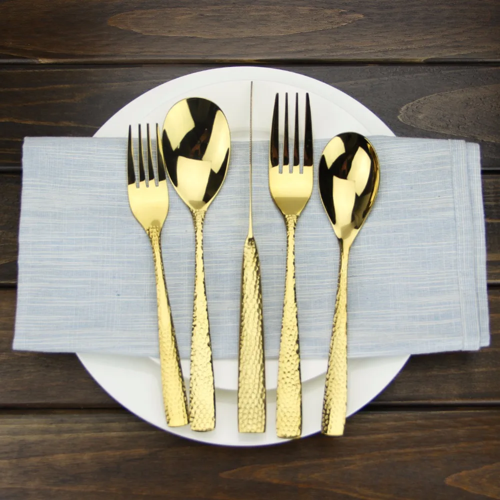 Luxury Gold Stainless Steel 18/10 Flatware Set Silverware Dinner Fork