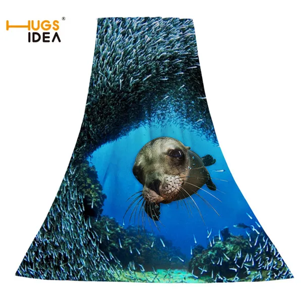 HUGSIDEA пляжное полотенце из микрофибры 3D с морским животным принтом быстросохнущее полотенце для ванной супер абсорбент домашний текстиль большой толстый Toalla - Цвет: CA5326Z31