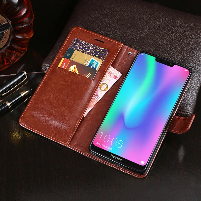 

Huawei Honor 8C Business Case PU Leahter Cover For Huawei Honor8C Wallet Flip Case Anti-knock Phone Cover