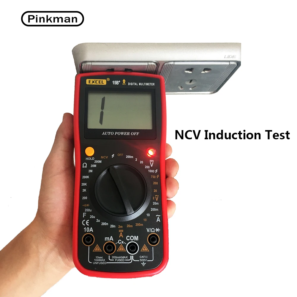 Эксель 15B+ AC DC ЖК-дисплей электрический портативный Вольтметр Амперметр Ом Емкость NCV тестер метр Цифровой мультиметр Multimetro