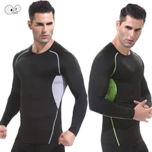 Мужские обтягивающие с длинным рукавом рубашка для бодибилдинга, фитнес-залов Костюмы новые мужские спортивные кроссовки Топы быстросохнущая Утягивающие колготки