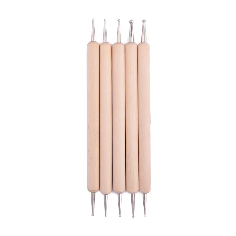 

RSTYLE 5PCS/Set 2 Way Nail Tools Dotting Tools Nail Art Wooden Dotting Pen Marbleizing Manicure Tool Unique Design