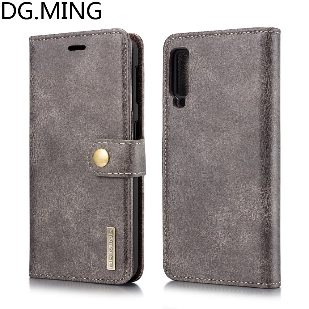 

DG.MING Retro Phone Bags Cover for Samsung Galaxy A7 2018 A750 A750F Case PU Leather Cases Card Magnetic Hard PC Back Cover