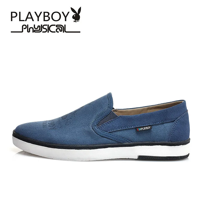 Playboy модные серые парусиновая обувь Для мужчин Slip-On Мокасины для женщин дышащая Для мужчин Туфли без каблуков плюс Размеры 39-45 Zapatos Hombre