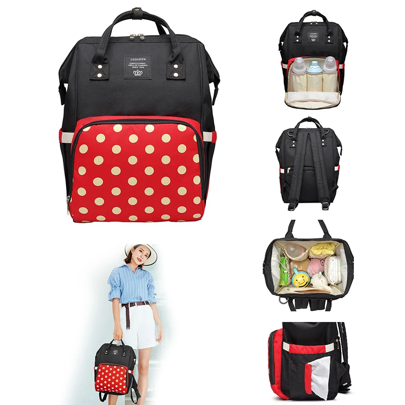 polka dot diaper bag backpack