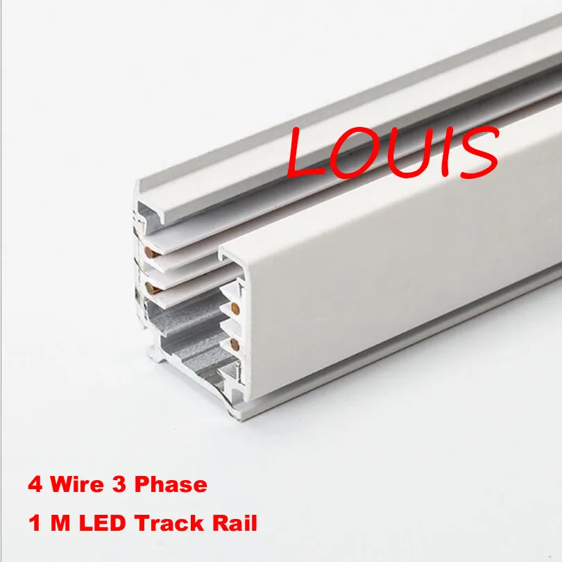 LED Track Rail 1M 3 Phase Circuit 4 Wire Aluminum Track Light Rail