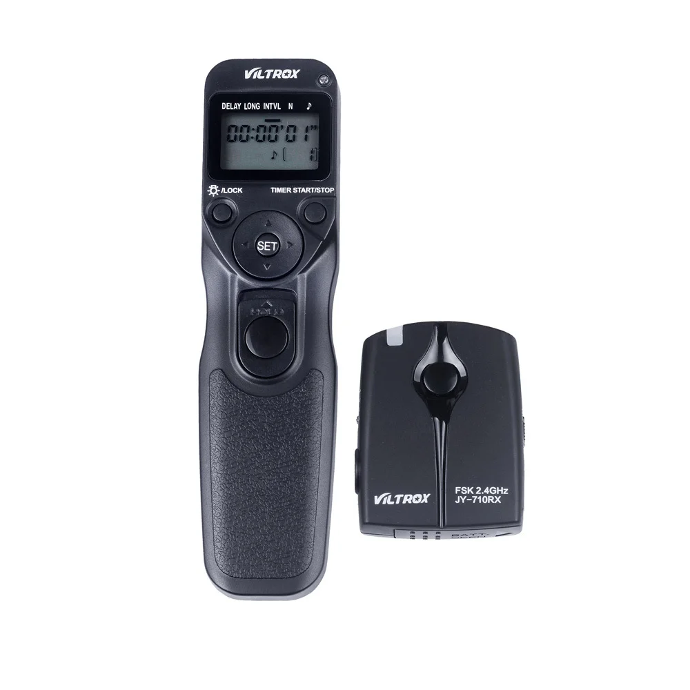 VILTROX JY-710 2.4GHZ FSK Wireless Remote Shutter Controller Set Time Lapse Intervalometer Timer with N1 Cable for Nikon D2H D1h