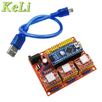 

1SET 3DV4 CNC Shield V4 + Nano 3.0 + 3pcs A4988 Reprap Stepper Drivers Set