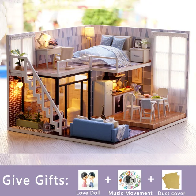 DIY Miniature Doll House Model Building Casa Mini House Kits Cute Room