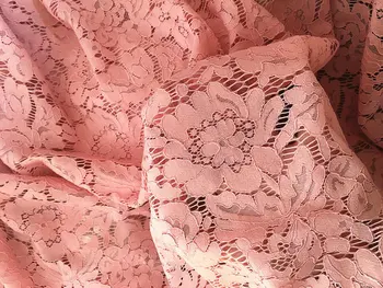 

blush pink lace fabric, cord lace fabric, alencone lace fabric, 1.5 yards