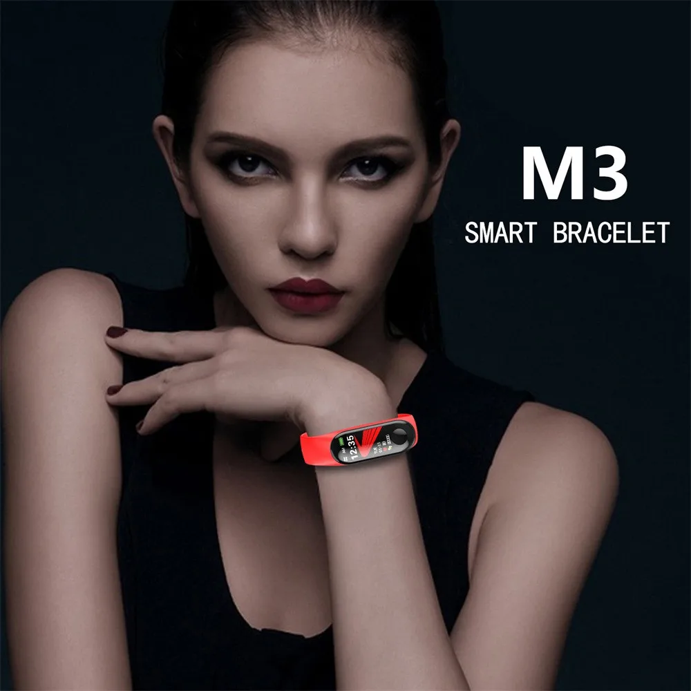 M3 Color Screen Kids Women Wristband Blood PressureHeart Rate Monitor Smart Watch Pedometer For Android IOS 15J Drop Shipping