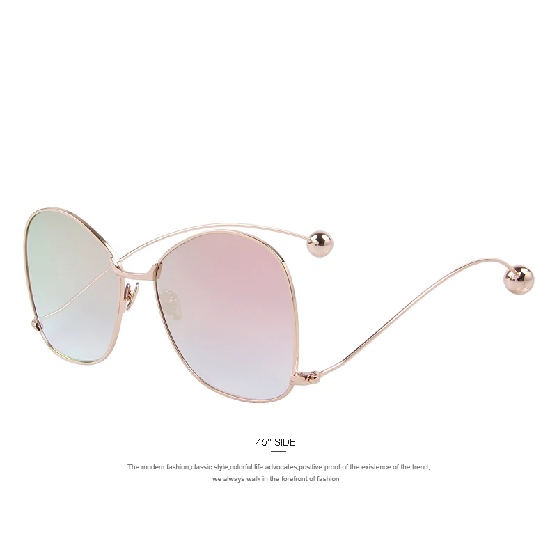 MERRY'S женские индивидуальные преувеличенные солнцезащитные очки, прозрачные линзы женские очки UV400 защиты S'8066 - Цвет линз: C02 Pink Mirror