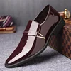 Men Dress Italian Leather Shoes Slip On Fashion Men Leather Moccasin Glitter Formal Male Shoes Pointed Toe Shoes For Men 1