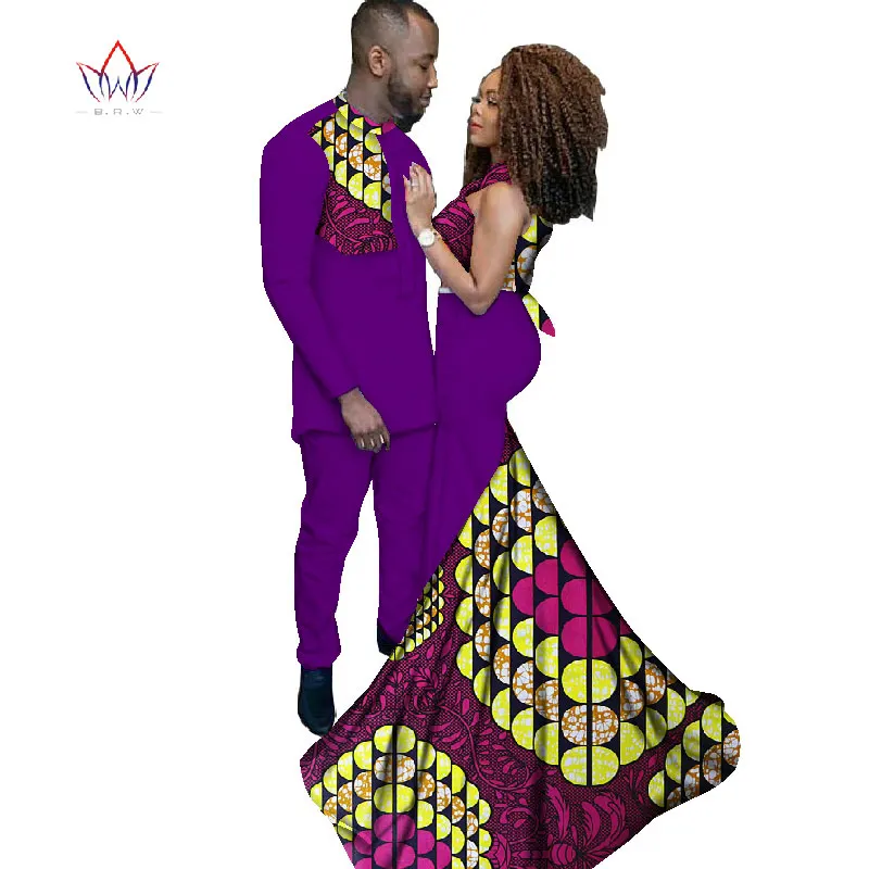 Модная африканская одежда, платья для женщин Анкара Стиль батик принты мужской костюм и леди сексуальное платье одежда для пар WYQ52
