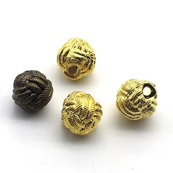 

1000pcs/lot Round Like-metal ABS GOLD Hemp Button Imitation Ball Cheongsam Decorative Buttons for Crafts