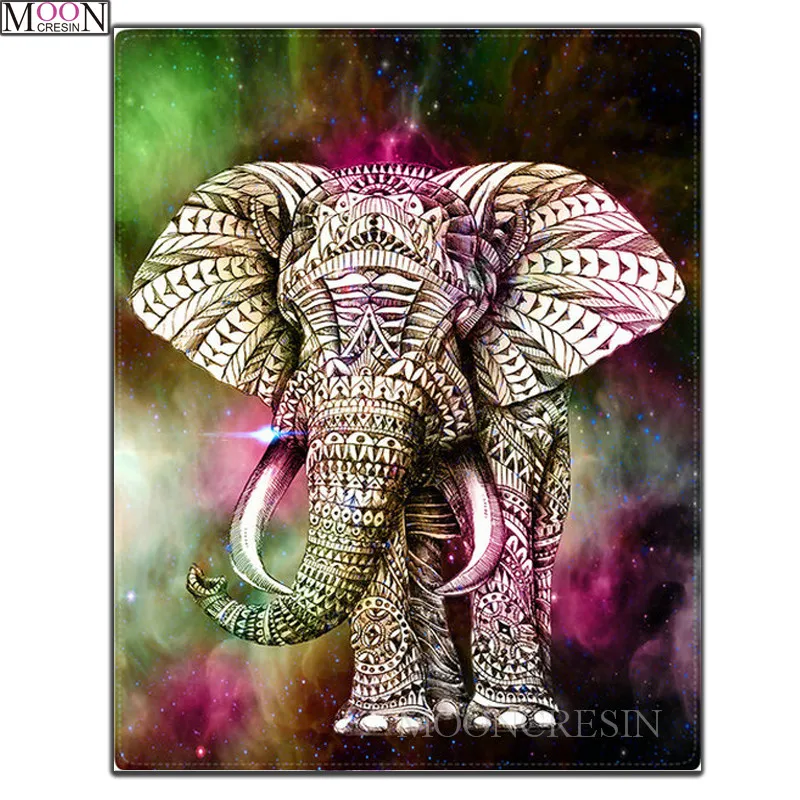 

MOONCRESIN Diy Diamond Painting Cross Stitch Avatar Of Elephants Diamond Embroidery Square Full Drill Diamond Mosaic Rhinestones