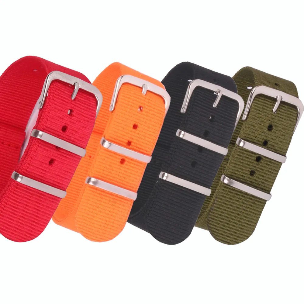 Нейлоновый ремешок для часов Nato черный/красный/оранжевый 12 24 мм|wristwatch band|orange natoband