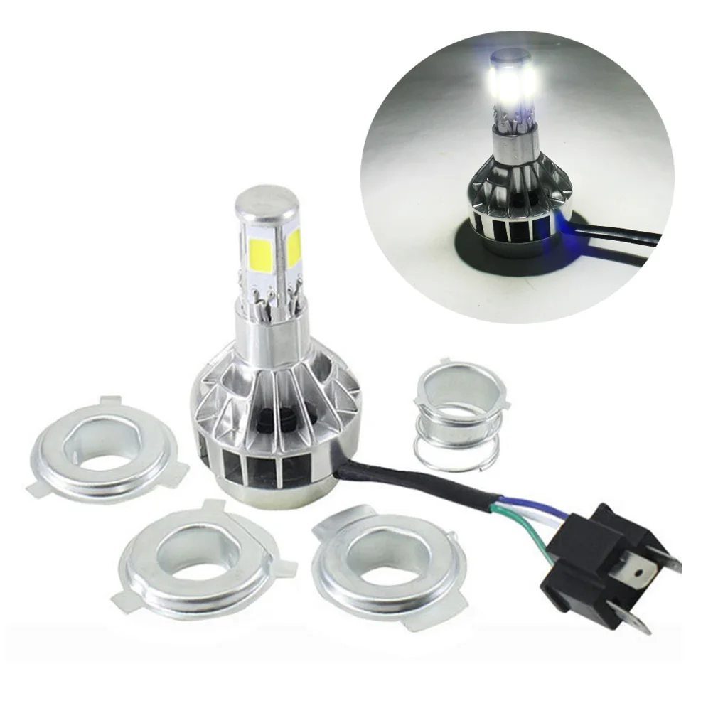 H4 Motorcycle LED Headlight Bulbs BA20D Scooter flasher fog lights for Suzuki ktm exc cafe racer