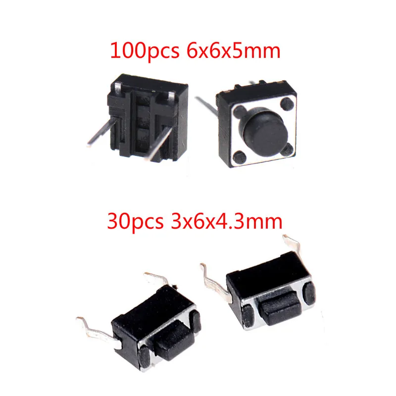 

30/100pcs/lot Mini Micro Momentary Tactile Push Button Switch 2 Pin ON/OFF Keys Button DIP 6x6x5mm/3x6x4.3mm