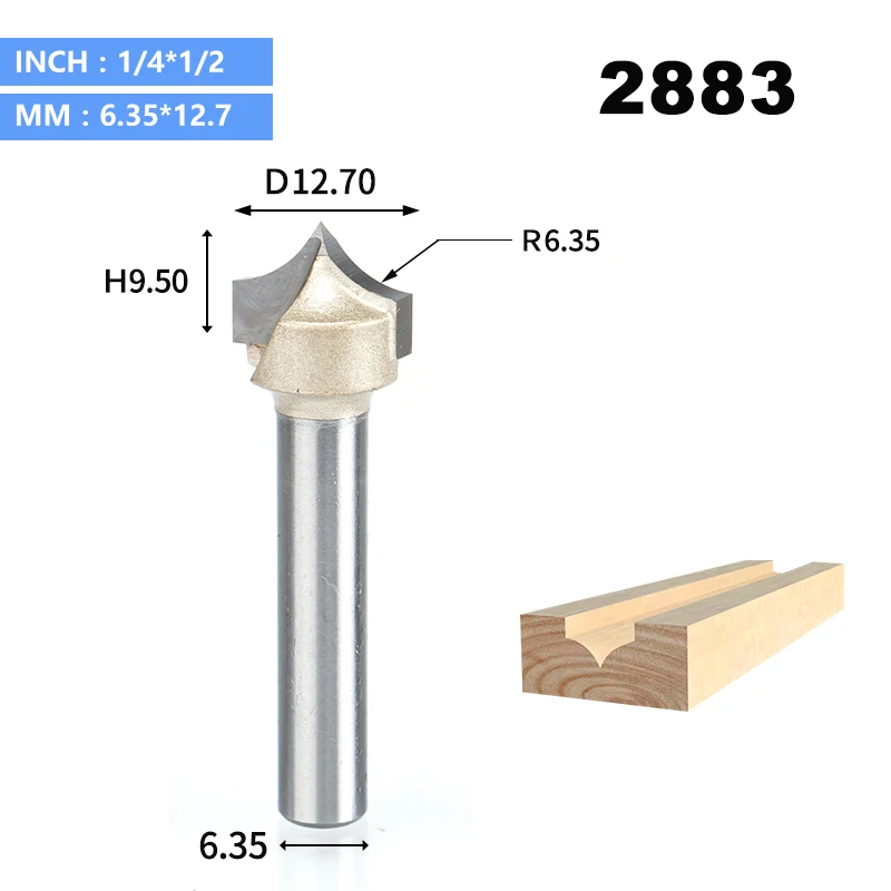 HUHAO 1pcs 1/4" 1/2" Shank Woodworking Cutter Double Edging Router Bits for wood carbide Woodworking Engraving Tools carving bit - Длина режущей кромки: 2883