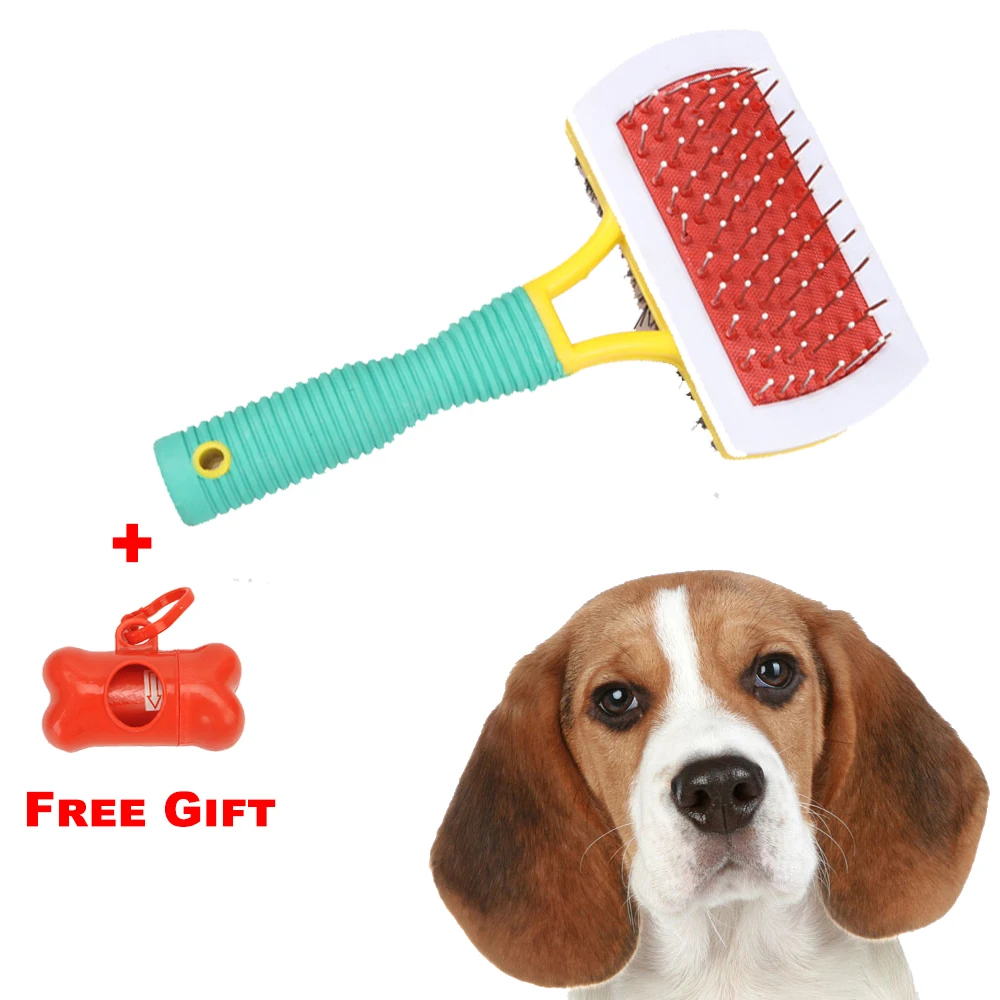 

Dog Comb Brush Pet Cat Slicker Brush Hairbrush Handle Shedding Fur Grooming Trimmer Comb Pet Dog Accessories